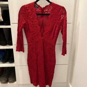 Bebe Red bodycon dress, Size S